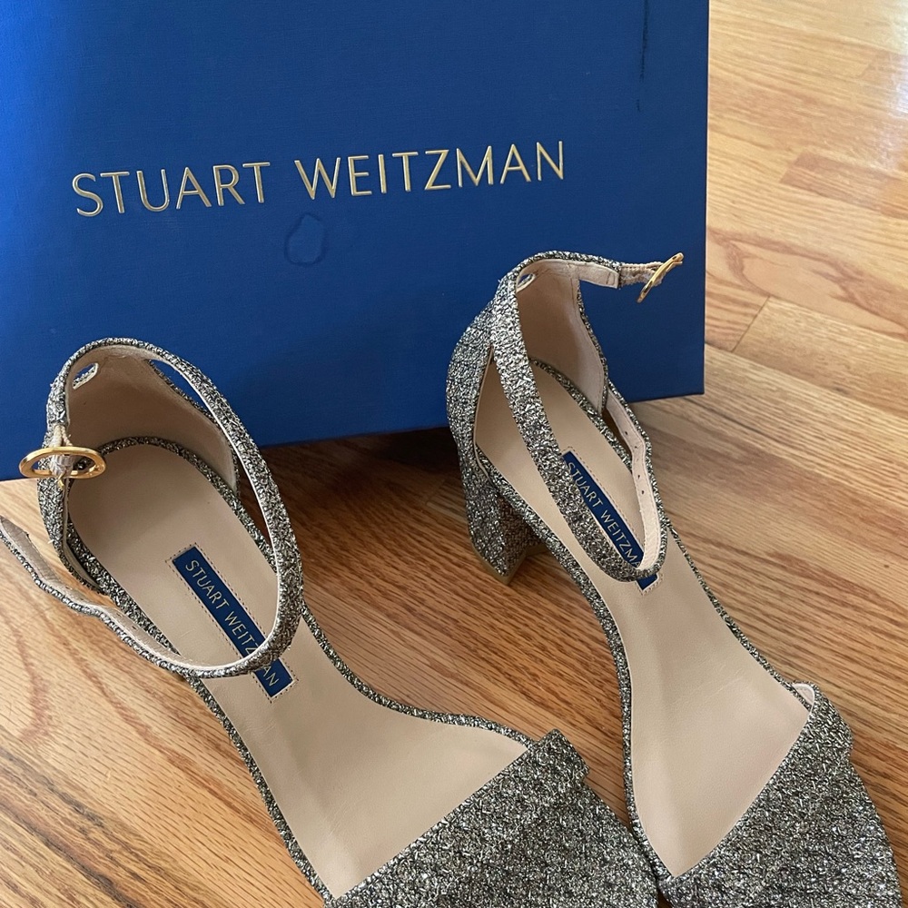 Stuart Weitzman Glittery Gold Women's Shoes sz6.5